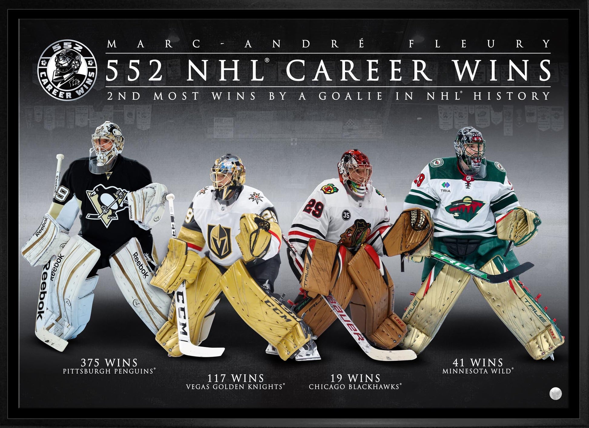 Marc-Andre Fleury Framed 20x29 Canvas 552 Career Wins - Velora Luxury Fashion