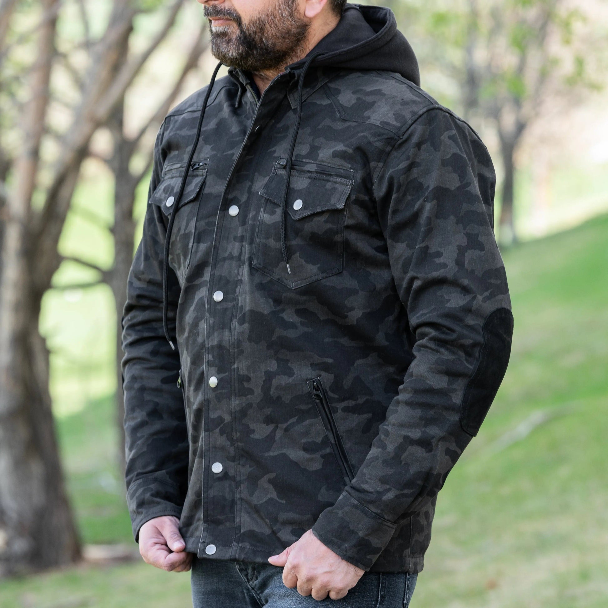 Men's Armored Biker Shirt with Extra Protection - Velora Luxury Fashion