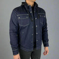 Men’s Armored Denim Shirt with Removable Hoodie - Velora Luxury Fashion