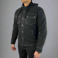 Men’s Armored Denim Shirt with Removable Hoodie - Velora Luxury Fashion