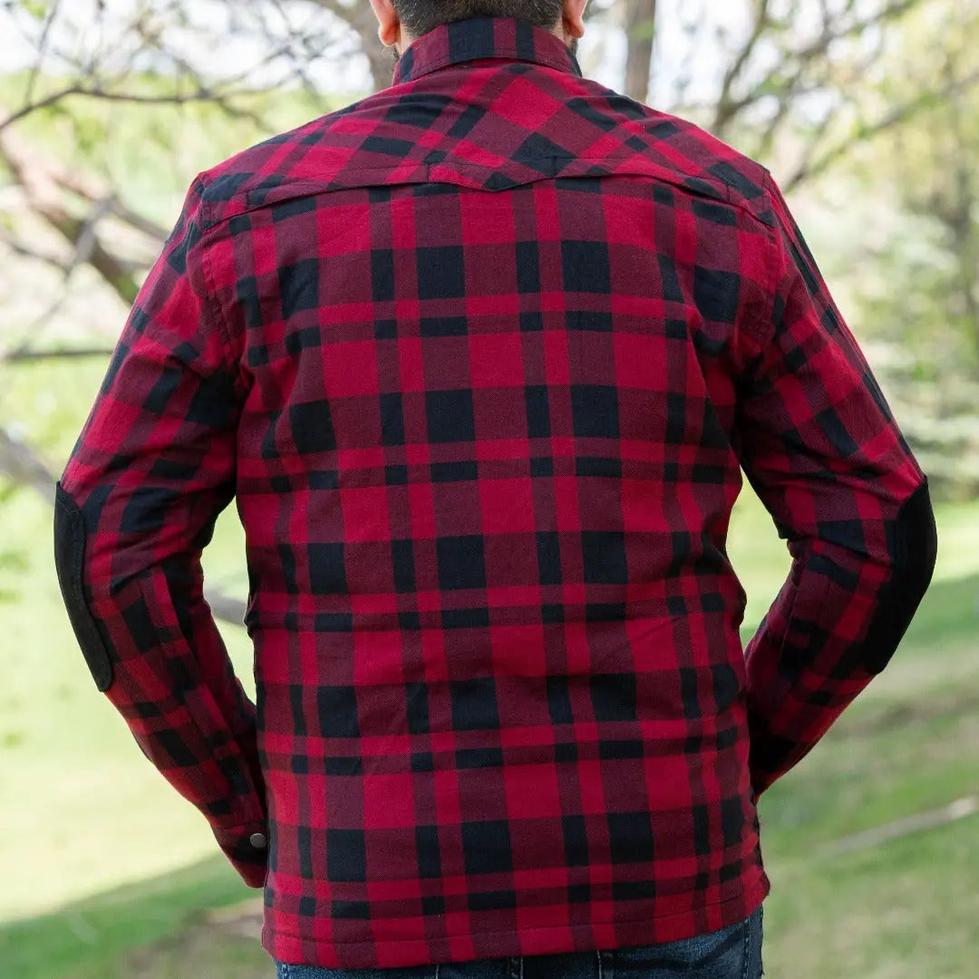 Men's Armored Flannel Biker Shirt with Extra Protection - Velora Luxury Fashion