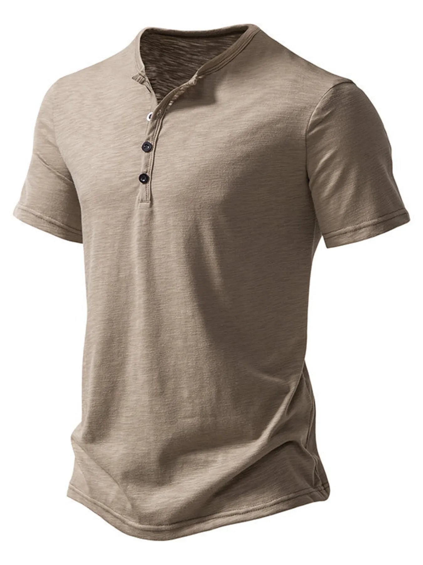 Men's Button Detail Short Sleeve Top - Velora Luxury Fashion