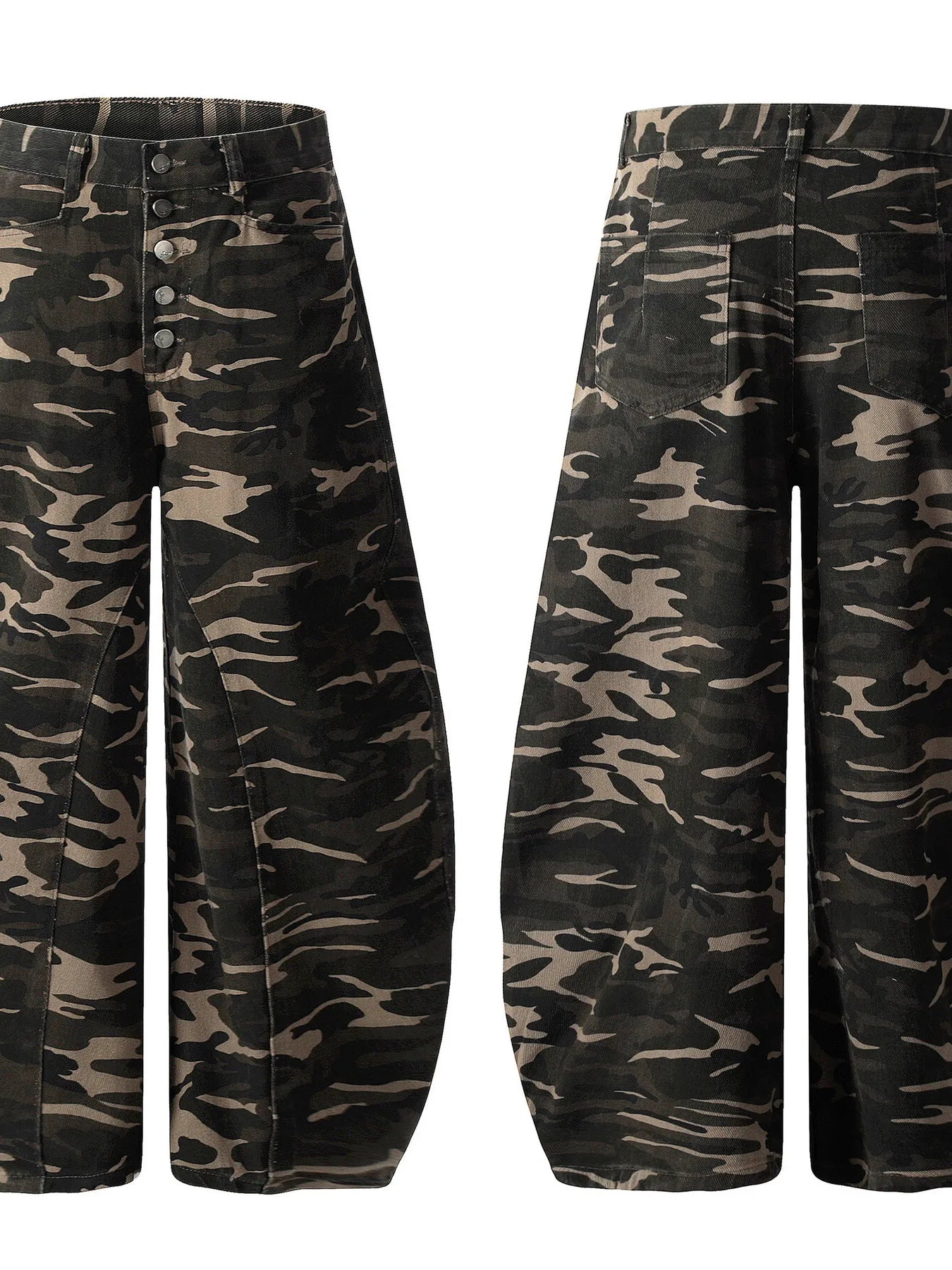 Men's Button Fly High Waist Curved Jeans - Velora