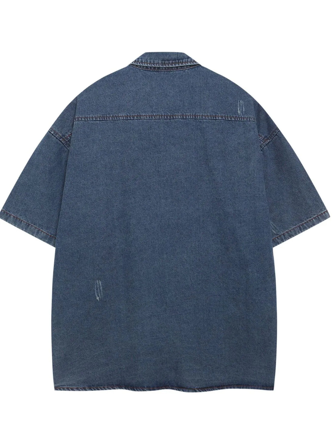Men's Button Up Short Sleeve Denim Shirt - Velora Luxury Fashion