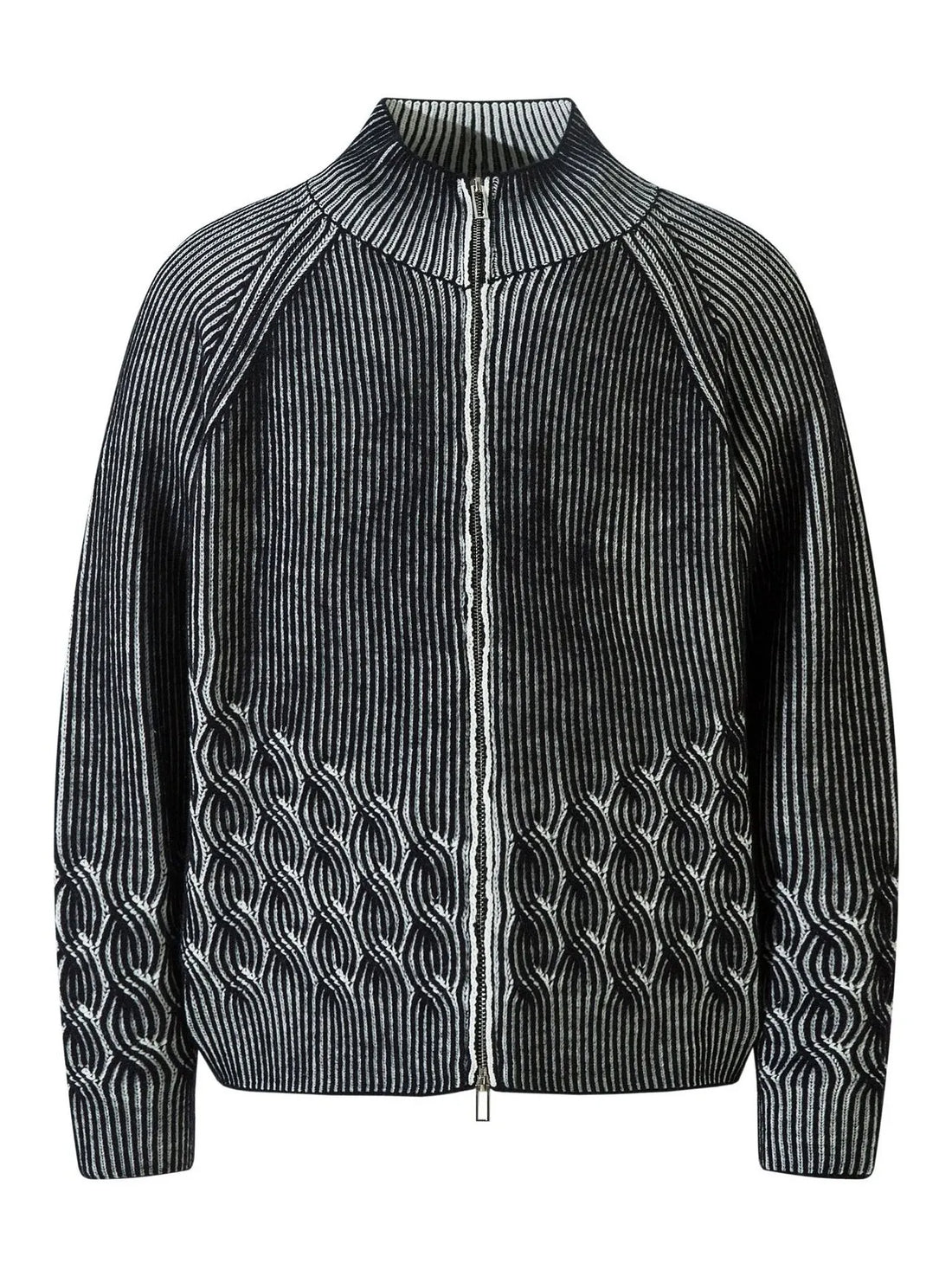 Men's Cable-Knit Zip-Up Cardigan - Velora Luxury Fashion