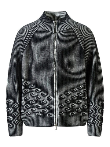 Men's Cable-Knit Zip-Up Cardigan - Velora Luxury Fashion