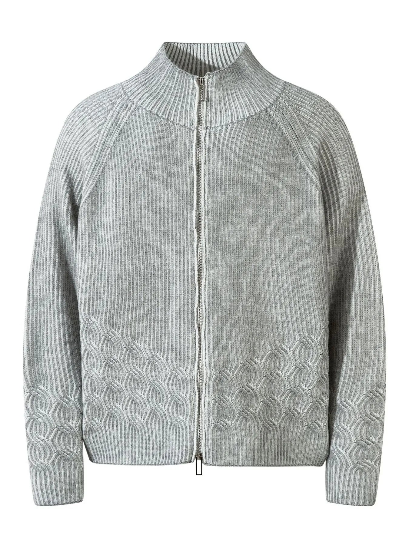 Men's Cable-Knit Zip-Up Cardigan - Velora Luxury Fashion