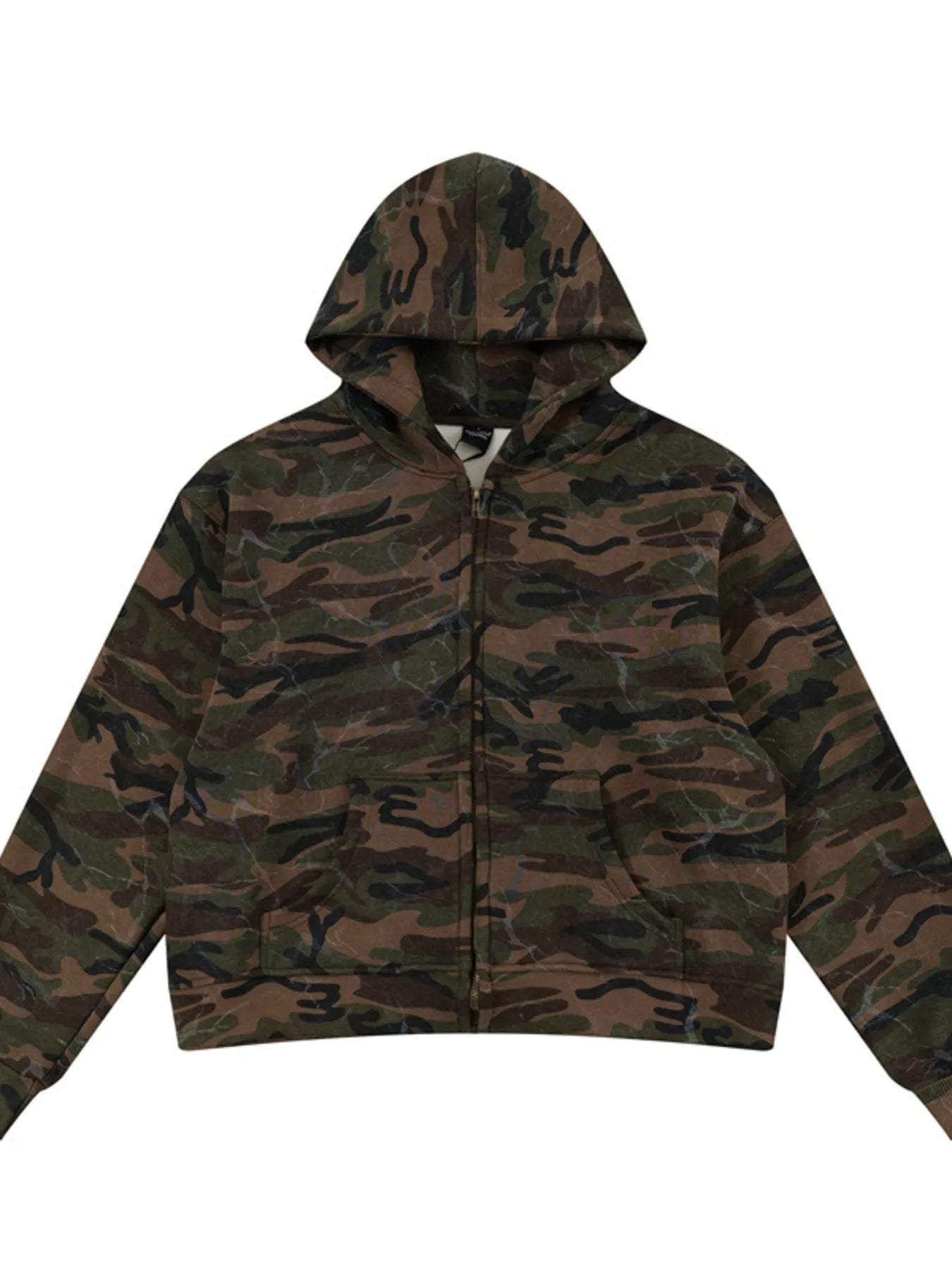 Men's Camouflage Print Zip-Up Hoodie - Velora Luxury Fashion
