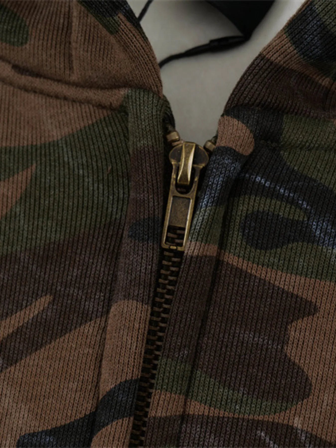 Men's Camouflage Print Zip-Up Hoodie - Velora Luxury Fashion