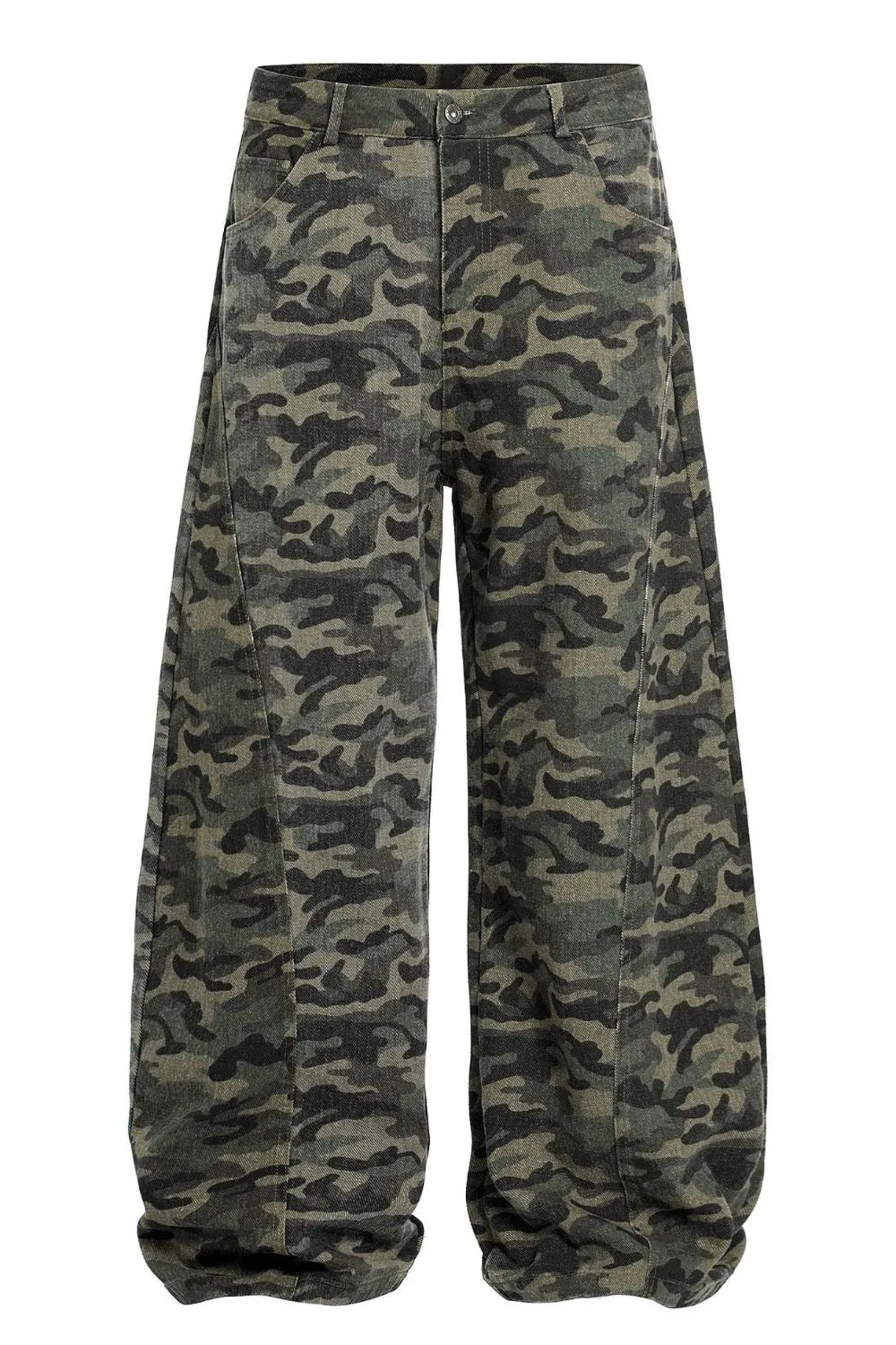 Men's Camouflage Wide-Leg Cargo Pants - Velora
