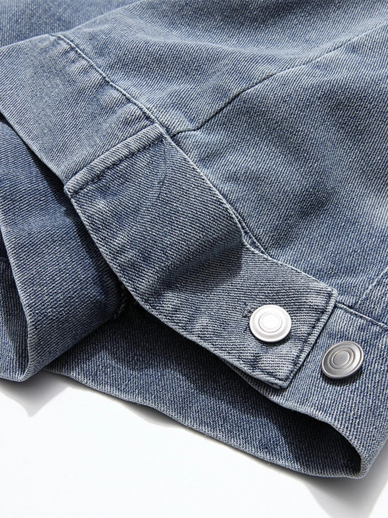 Men's Casual Quarter Zip Letter Washed Denim Hoodie - Velora