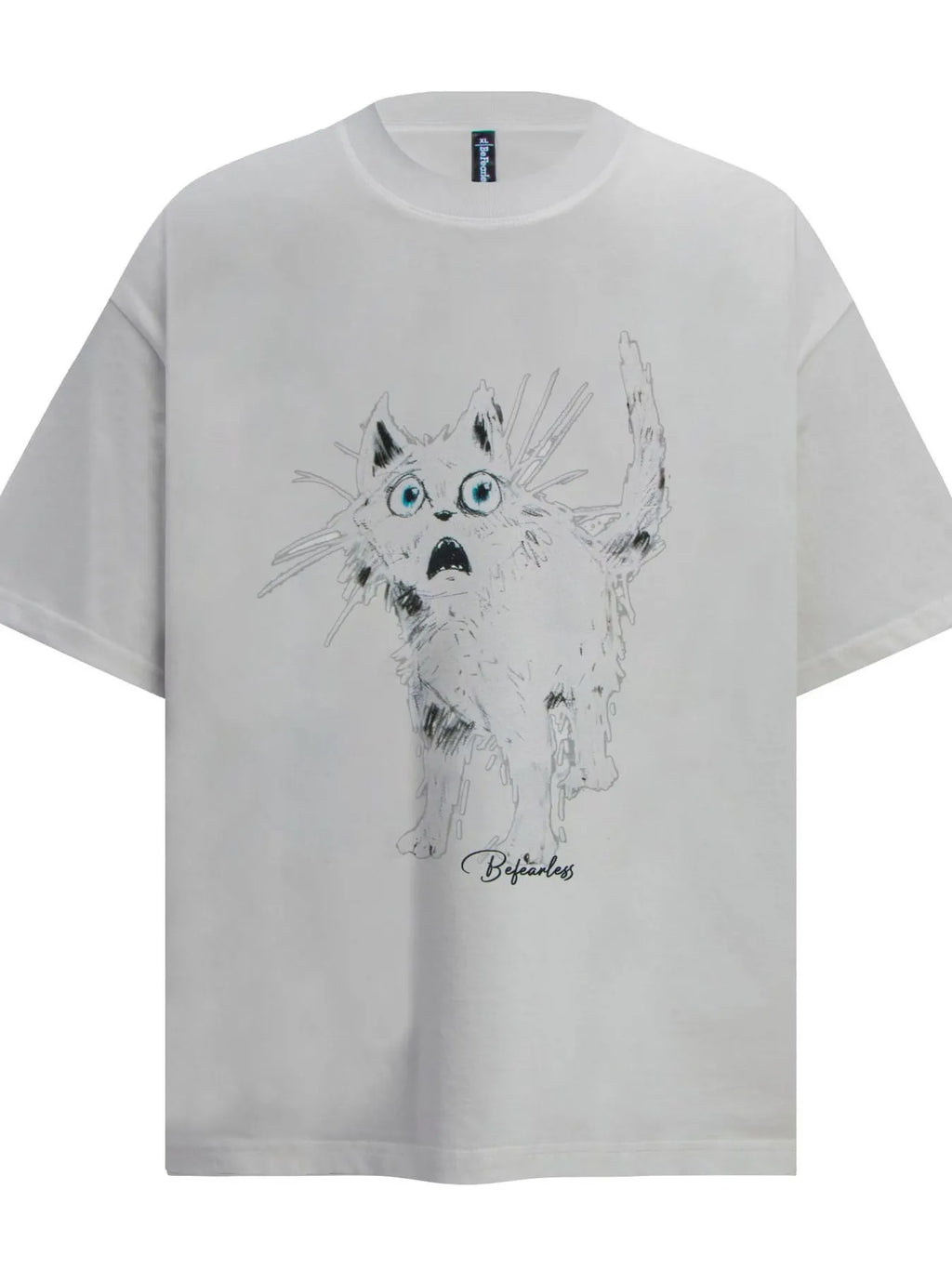 Men's Cat Graphic Short Sleeve Oversized T-Shirt - Velora Luxury Fashion