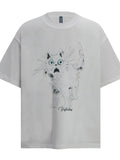 Men's Cat Graphic Short Sleeve Oversized T-Shirt - Velora Luxury Fashion