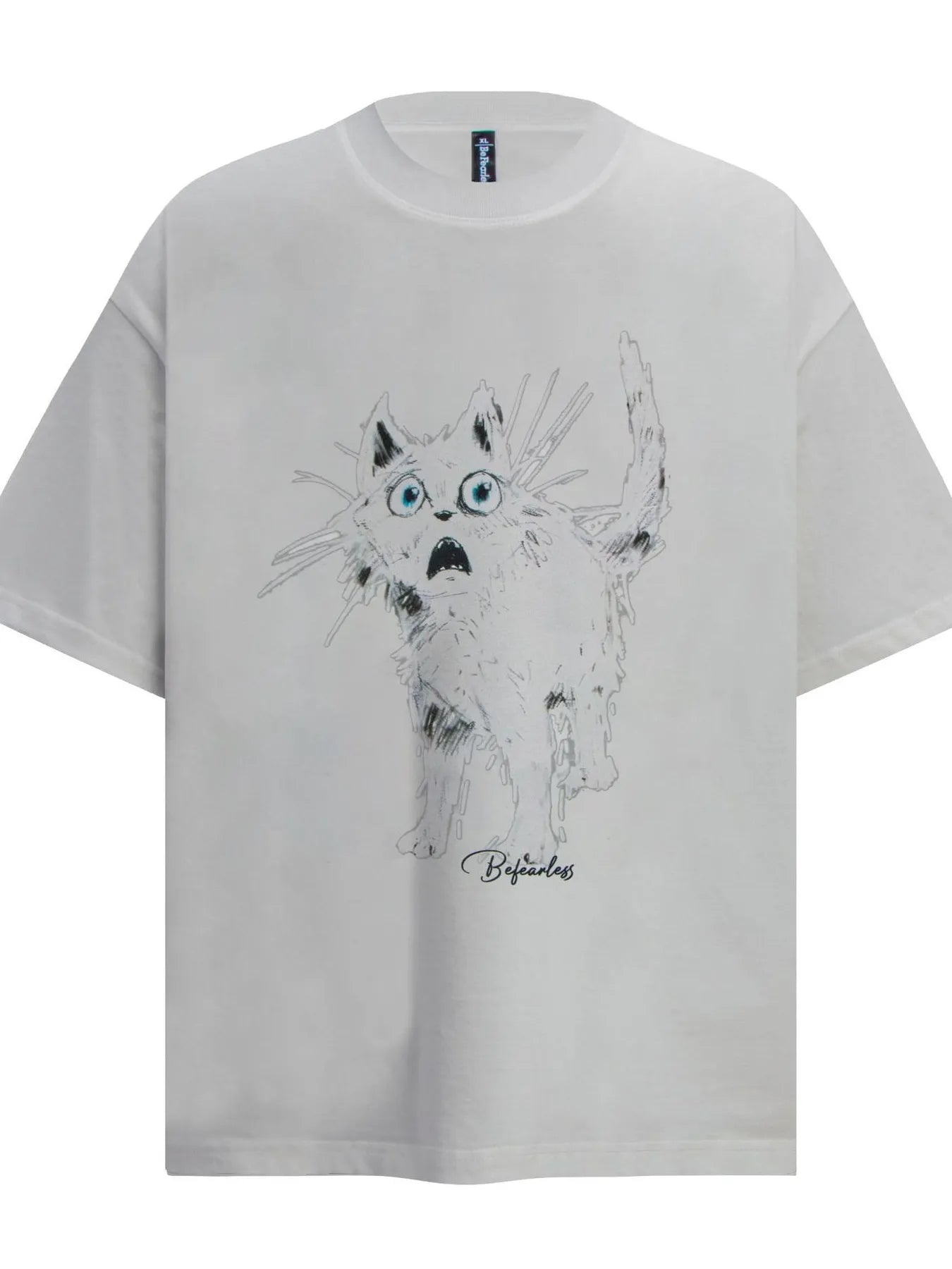 Men's Cat Graphic Short Sleeve Oversized T-Shirt - Velora Luxury Fashion