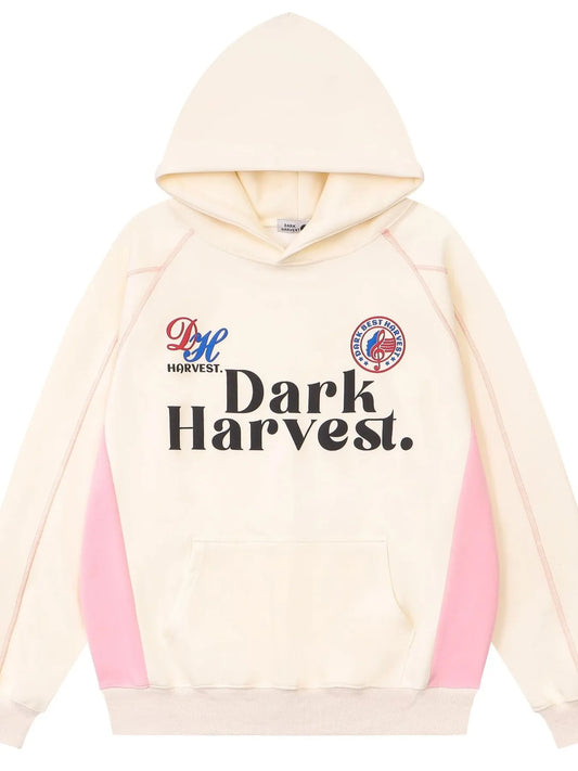 Men's Color Block Letter Graphic Hoodie - Velora