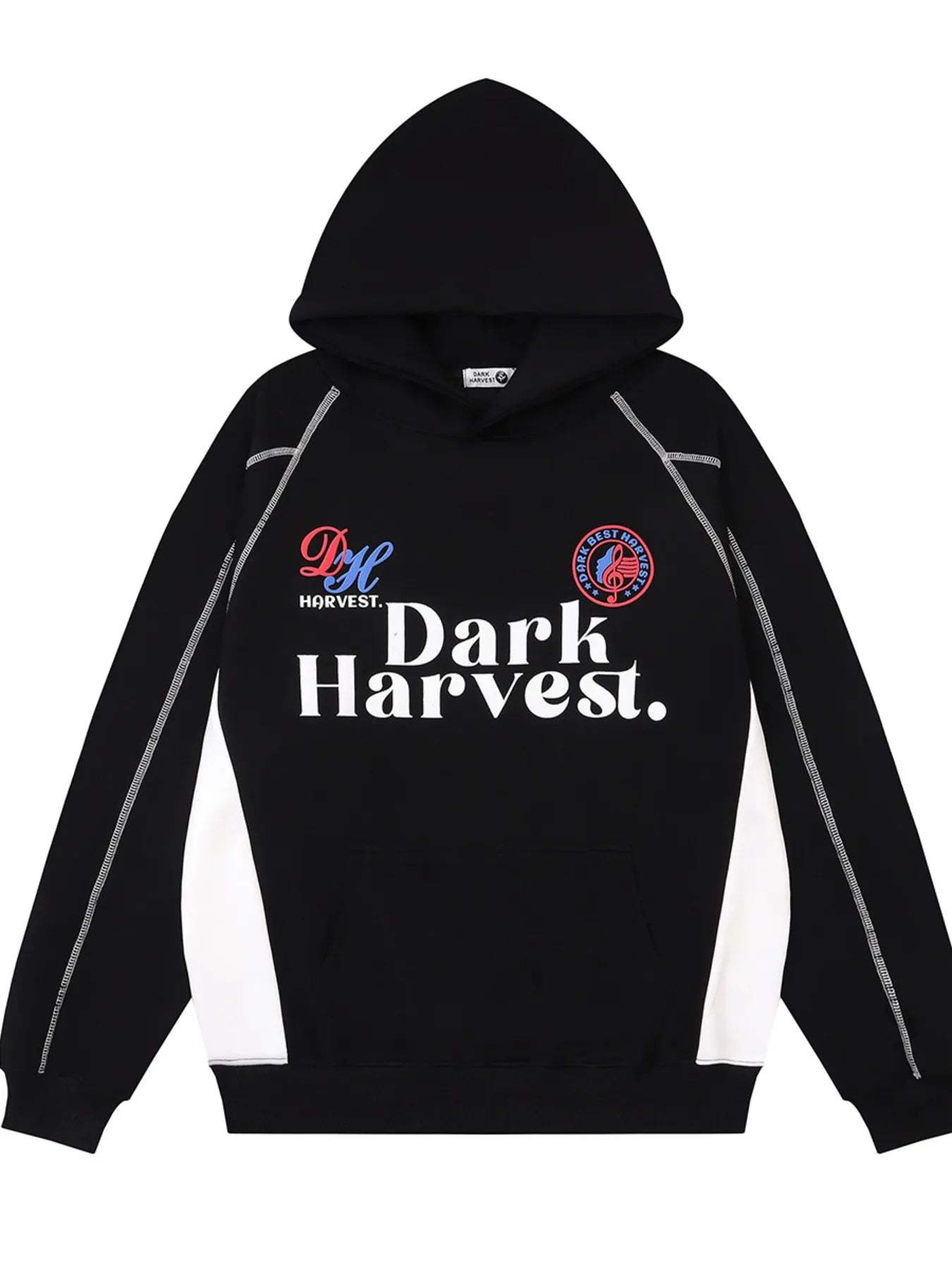 Men's Color Block Letter Graphic Hoodie - Velora