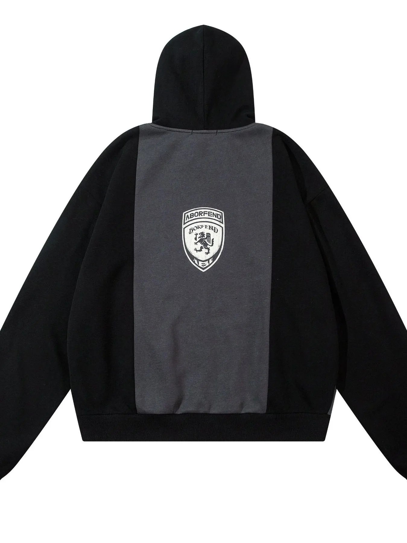 Men's Color Block Letter Graphic Zip-Up Hoodie - Velora