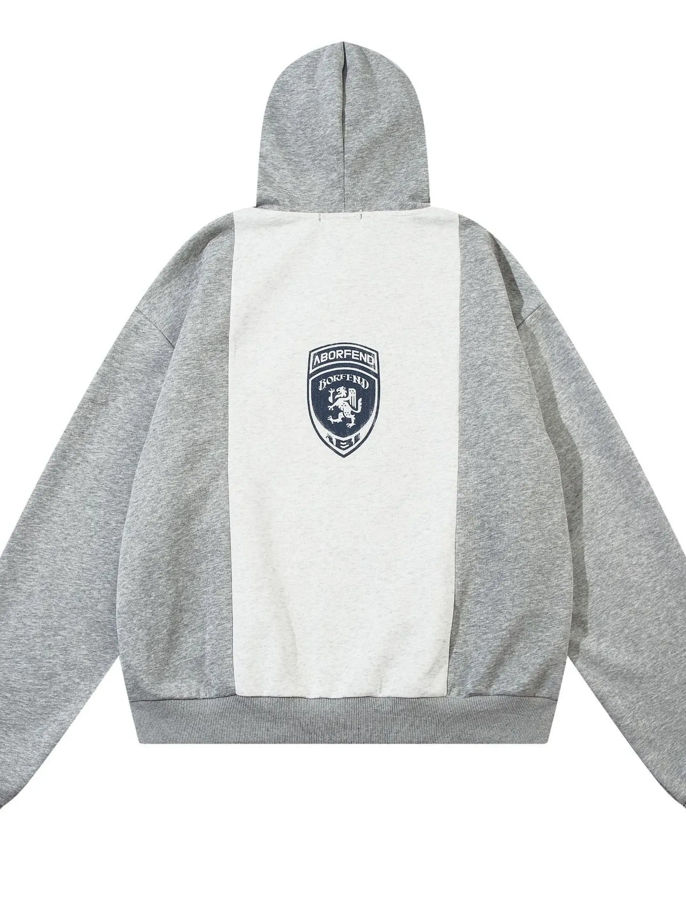 Men's Color Block Letter Graphic Zip-Up Hoodie - Velora