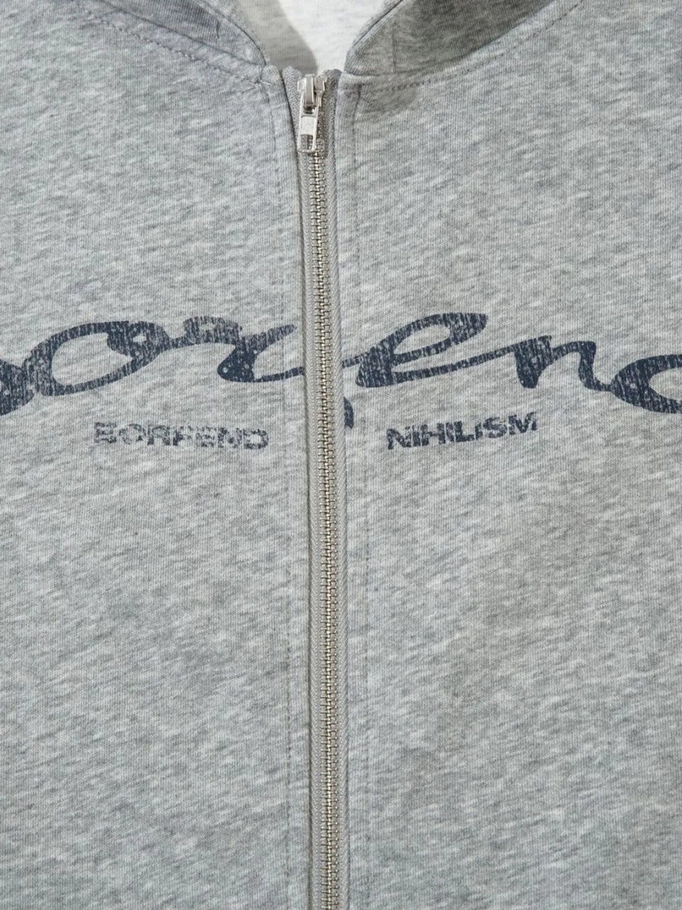 Men's Color Block Letter Graphic Zip-Up Hoodie - Velora