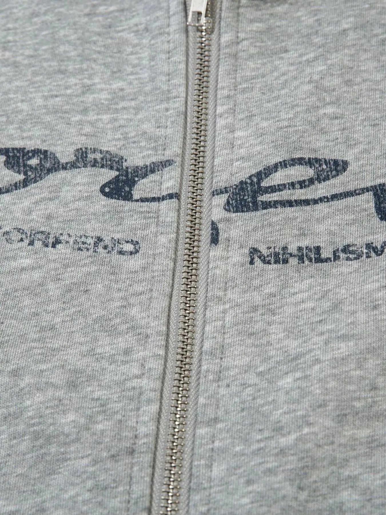 Men's Color Block Letter Graphic Zip-Up Hoodie - Velora