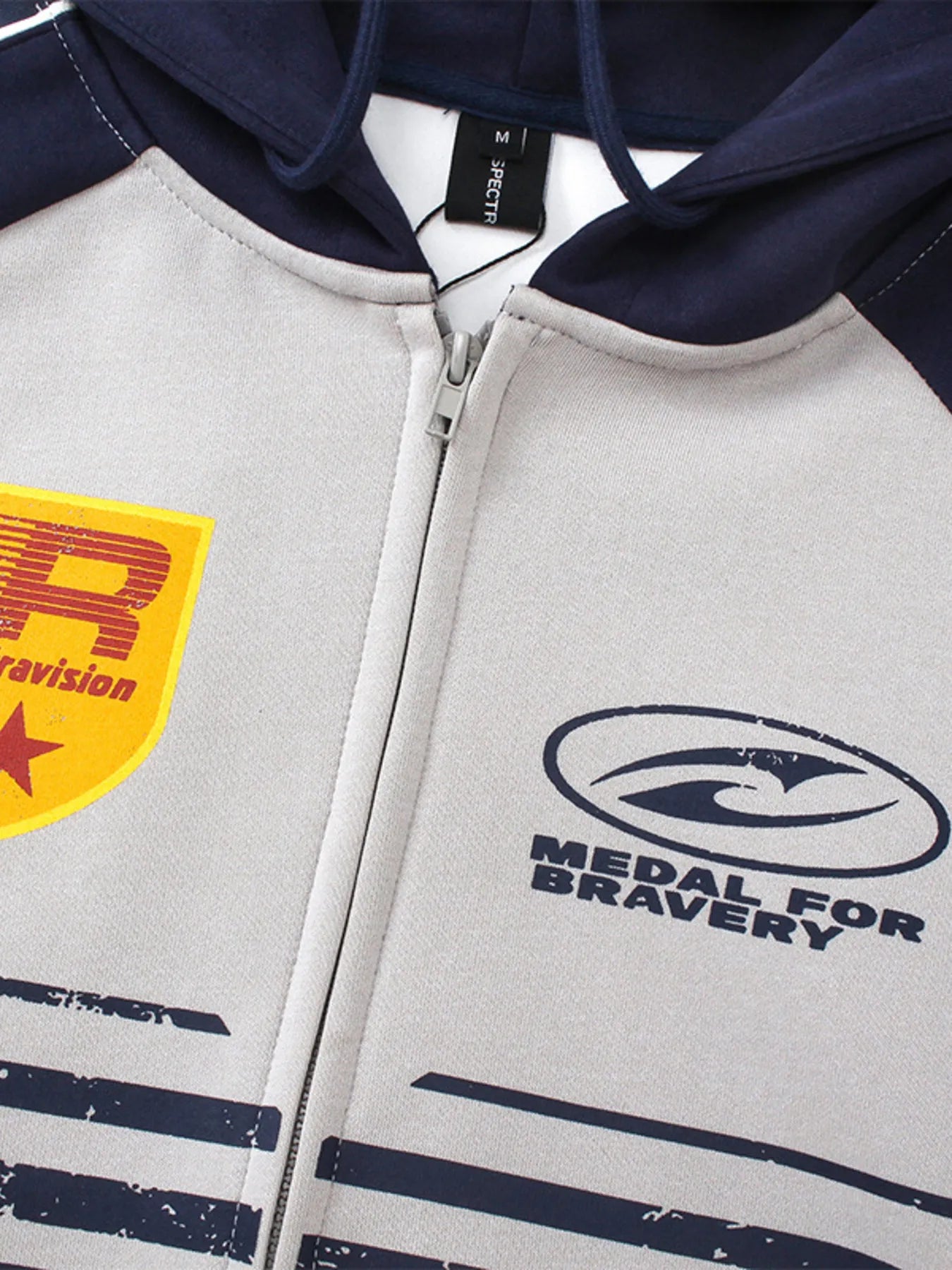 Men's Contrast Drawstring Zip-Up Hoodie - Velora