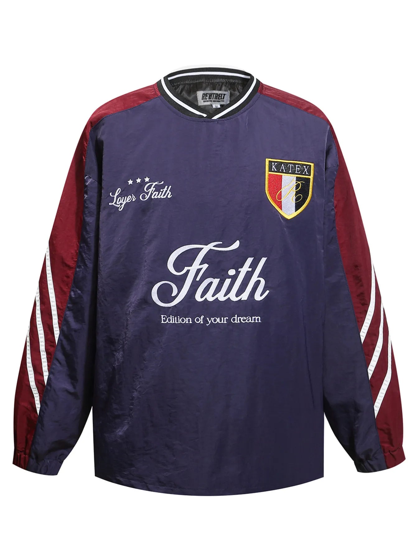 Men's Contrast Pullover Windbreaker with Embroidered Deatil - Velora