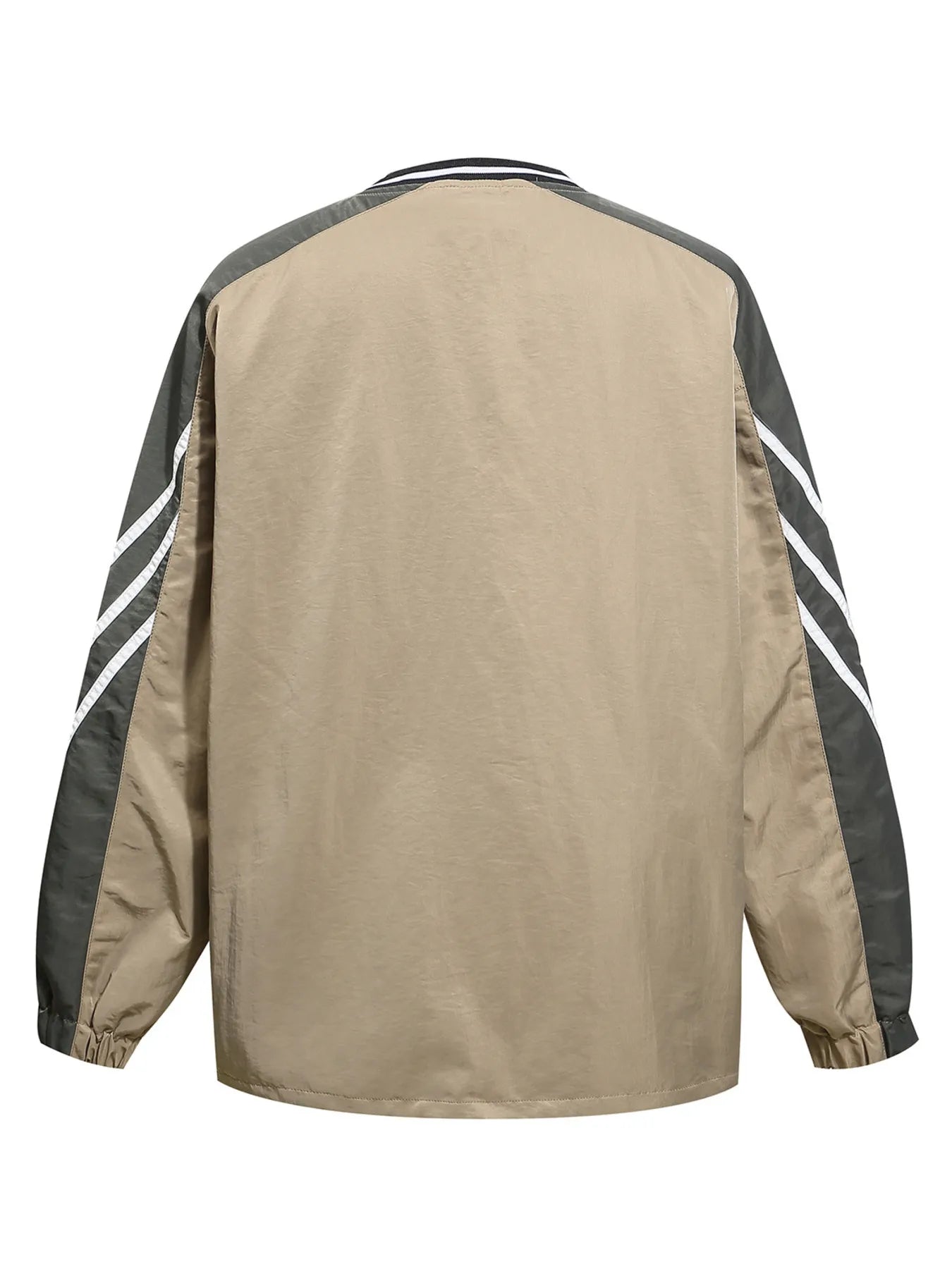 Men's Contrast Pullover Windbreaker with Embroidered Deatil - Velora