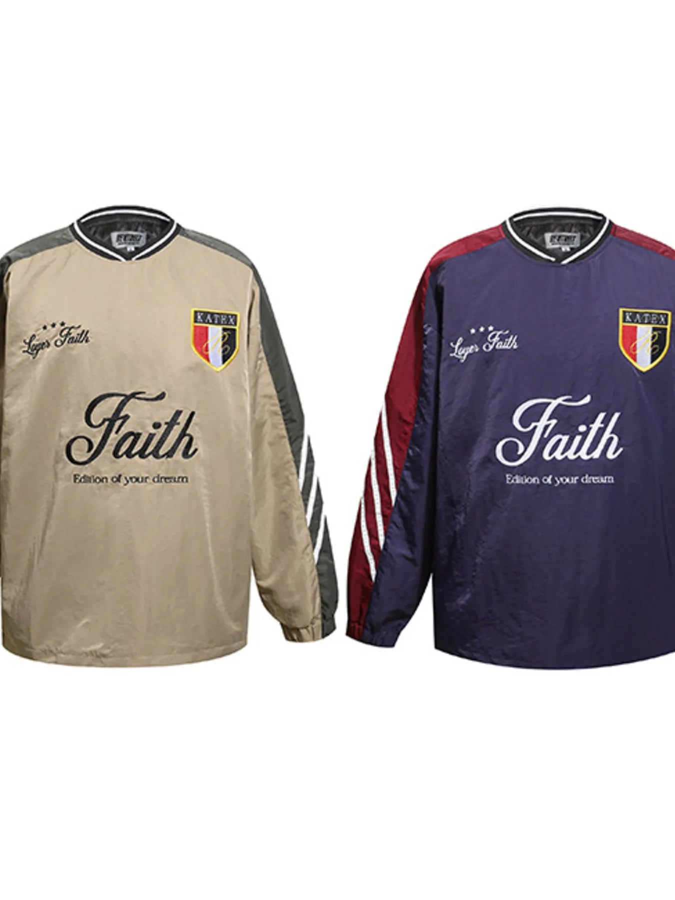 Men's Contrast Pullover Windbreaker with Embroidered Deatil - Velora