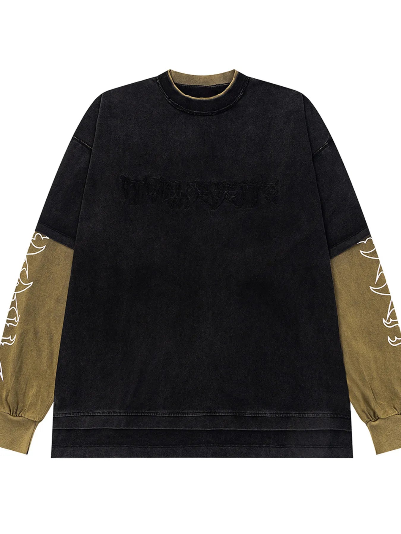 Men's Contrast Sleeve Round Neck Sweatshirt - Velora