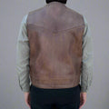 Men's Cow Leather Vest. Classic Style with Snap Closure & Front Pockets - Velora Luxury Fashion