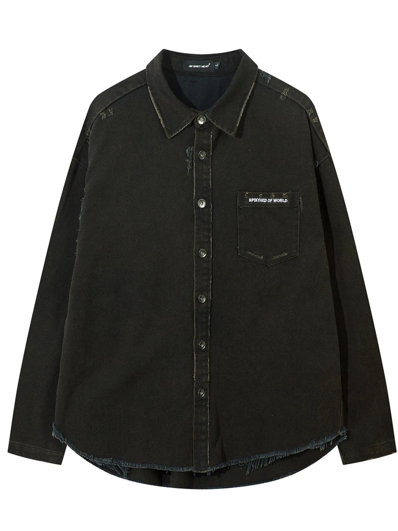 Men's Cross Button Up Oversized Denim Shirt - Velora Luxury Fashion