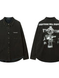 Men's Cross Button Up Oversized Denim Shirt - Velora Luxury Fashion