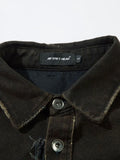 Men's Cross Button Up Oversized Denim Shirt - Velora Luxury Fashion