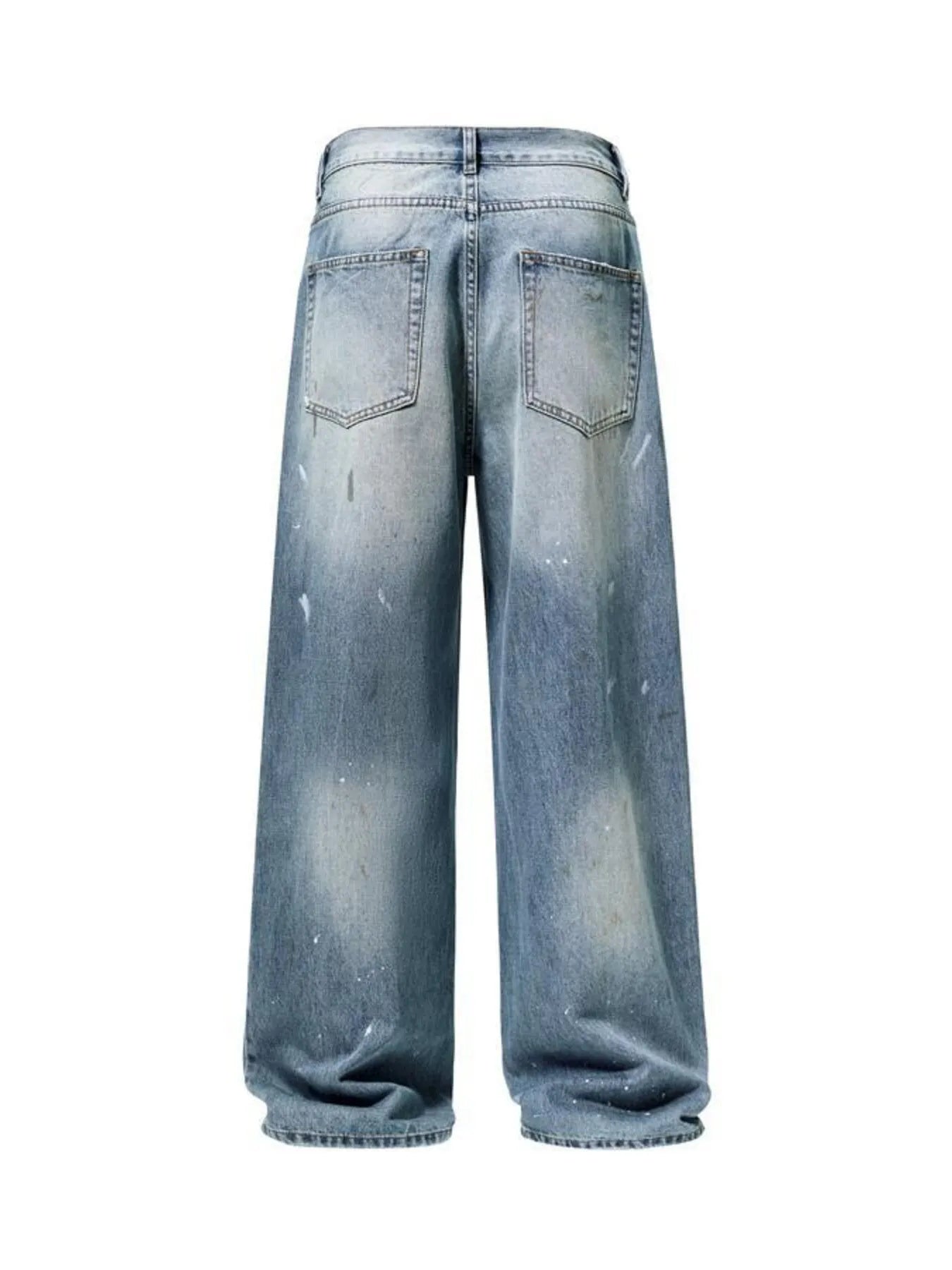 Men's Distressed Button Fly Wide Leg Jeans - Velora Luxury Fashion