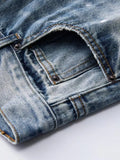 Men's Distressed Button Fly Wide Leg Jeans - Velora Luxury Fashion