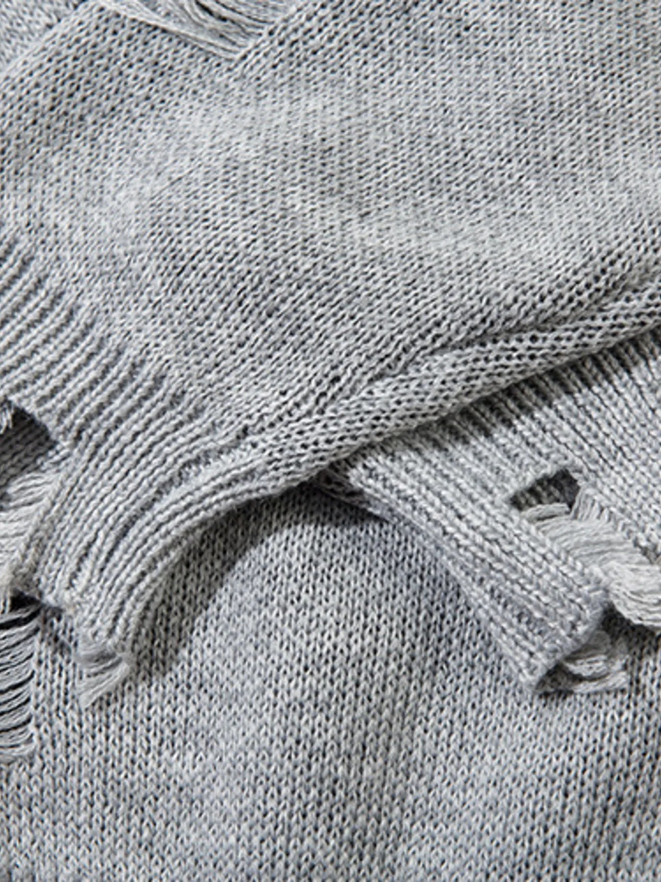 Men's Distressed Chain Detail Oversized Sweater - Velora Luxury Fashion