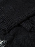 Men's Distressed Chain Detail Oversized Sweater - Velora Luxury Fashion