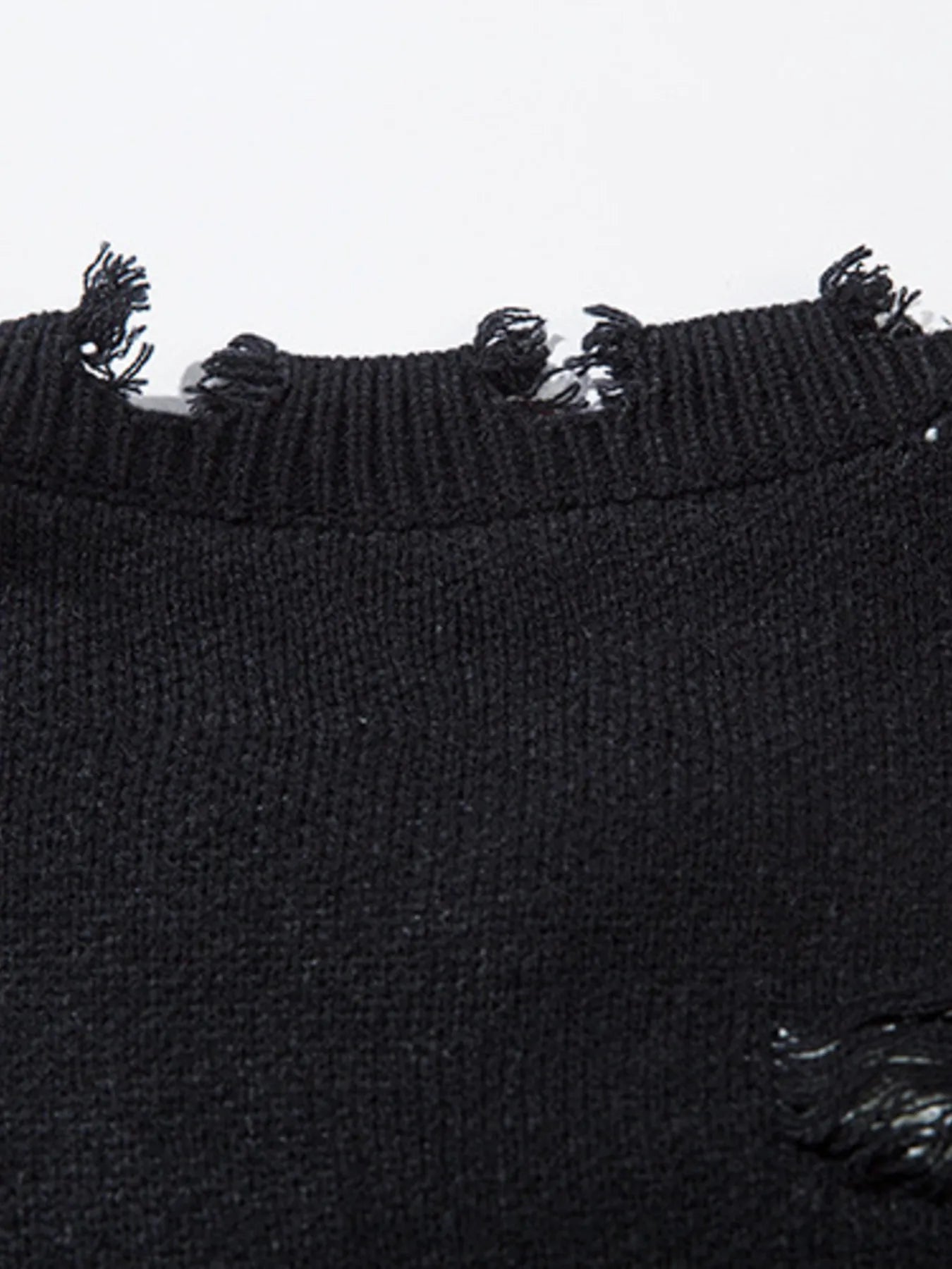 Men's Distressed Chain Detail Oversized Sweater - Velora Luxury Fashion