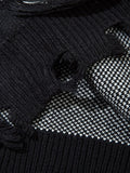 Men's Distressed Chain Detail Oversized Sweater - Velora Luxury Fashion