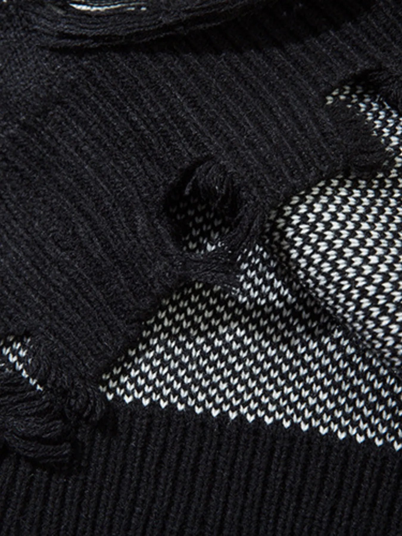 Men's Distressed Chain Detail Oversized Sweater - Velora Luxury Fashion