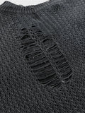 Men's Distressed Knit Vest with Frayed Edges - Velora Luxury Fashion