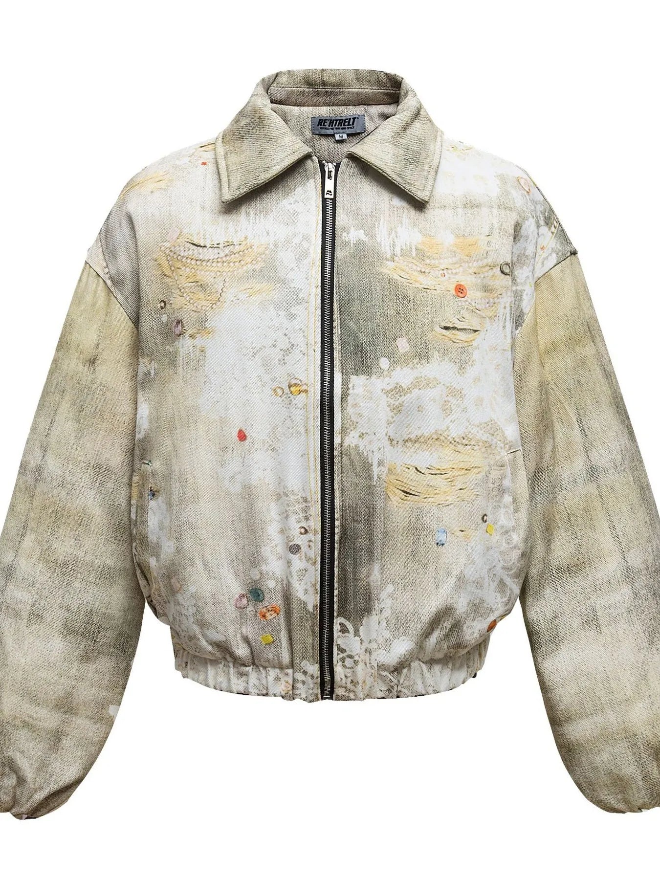Men's Distressed Paint Splatter Zip Up Jacket - Velora Luxury Fashion