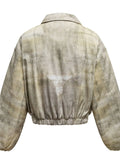 Men's Distressed Paint Splatter Zip Up Jacket - Velora Luxury Fashion