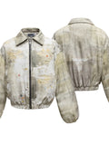 Men's Distressed Paint Splatter Zip Up Jacket - Velora Luxury Fashion