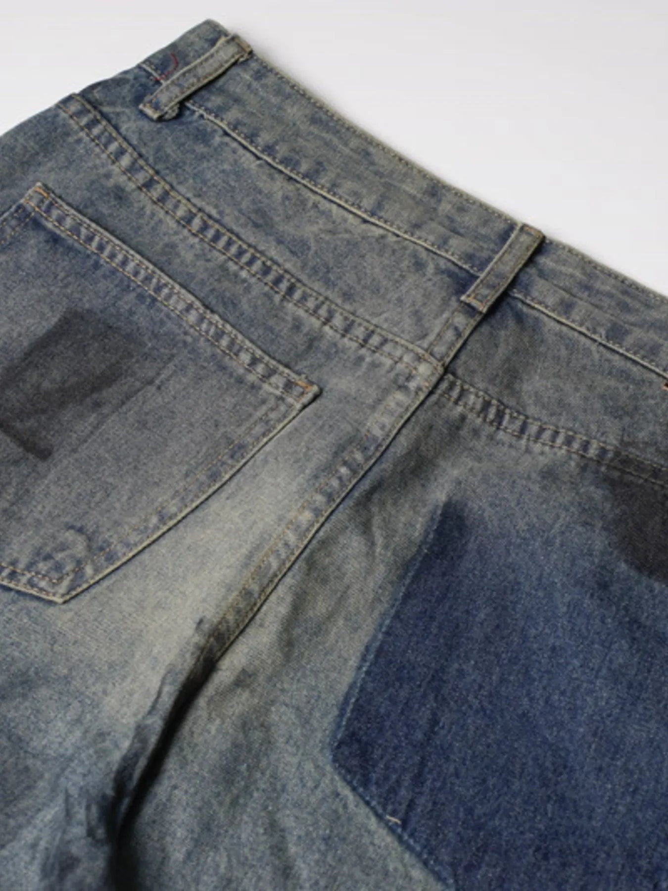 Men's Distressed Wide Leg Vintage Wash Jeans - Velora Luxury Fashion