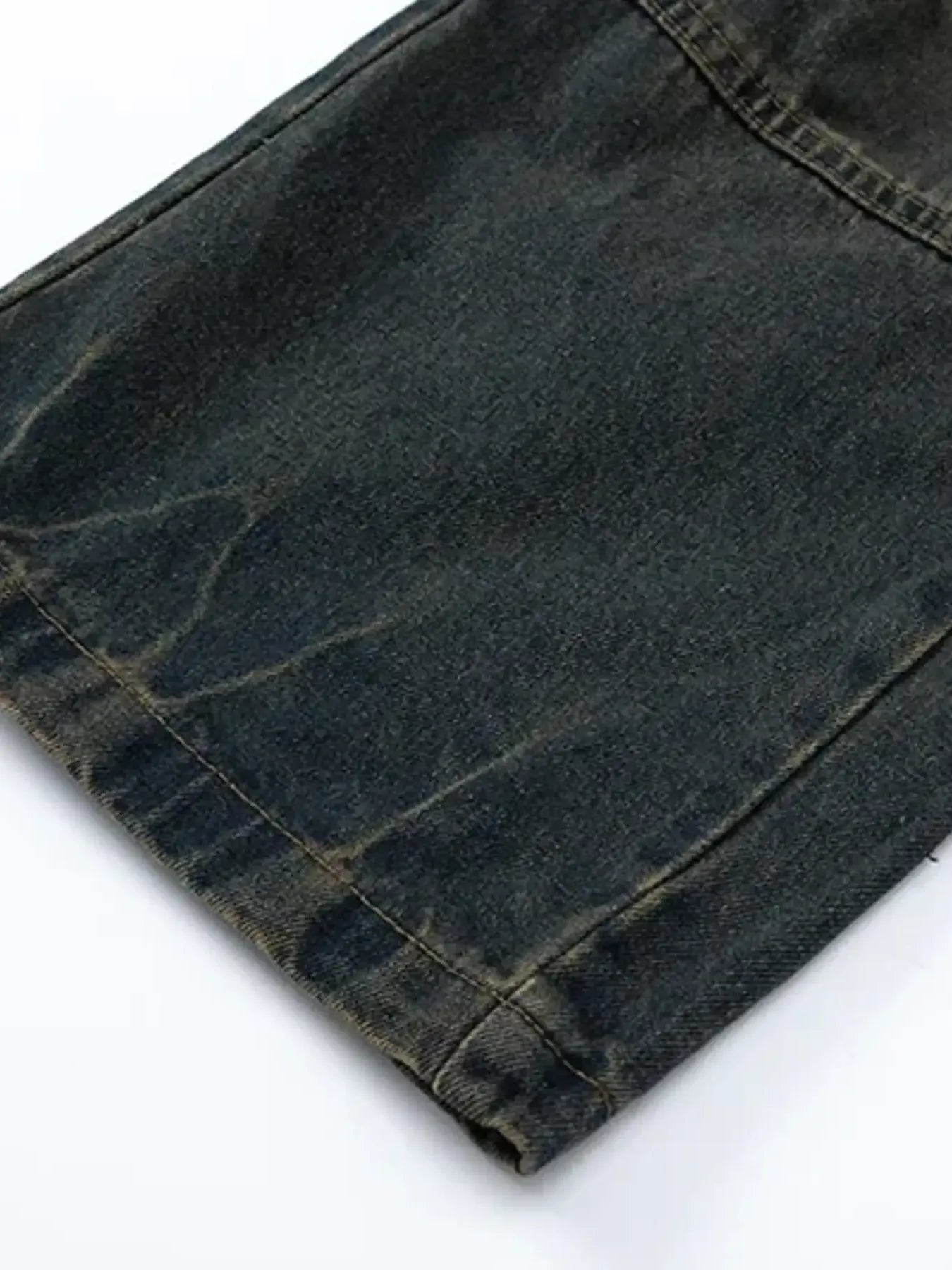 Men's Elastic Waist Washed Cargo Jeans - Velora Luxury Fashion