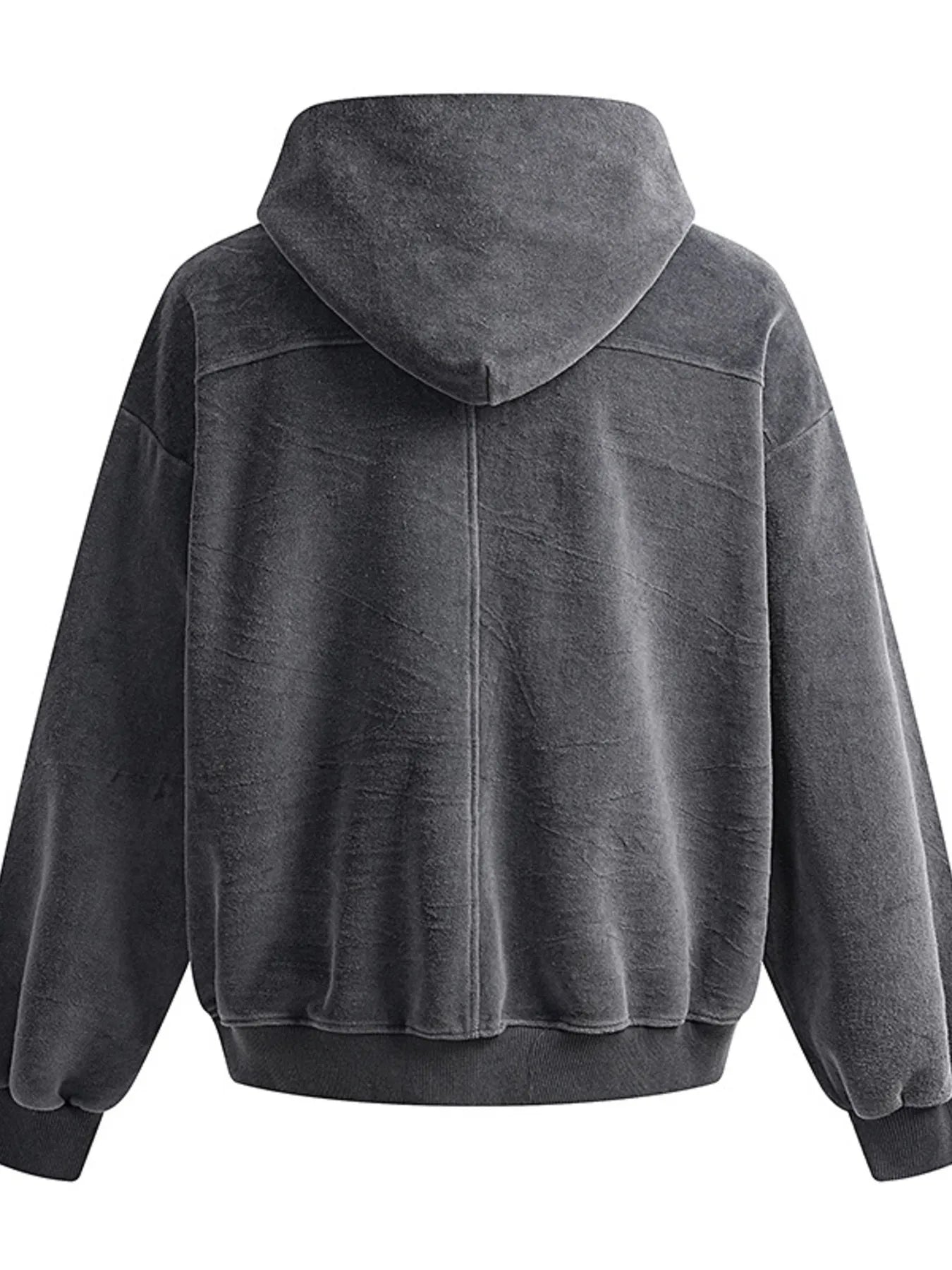 Men's Embroidered Detail Zip Up Hoodie - Velora