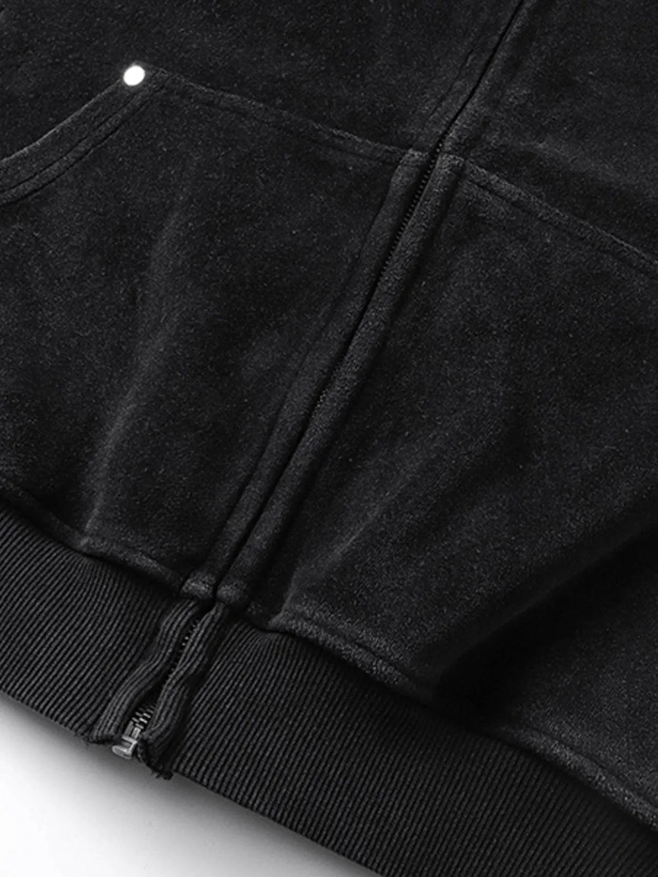 Men's Embroidered Detail Zip Up Hoodie - Velora