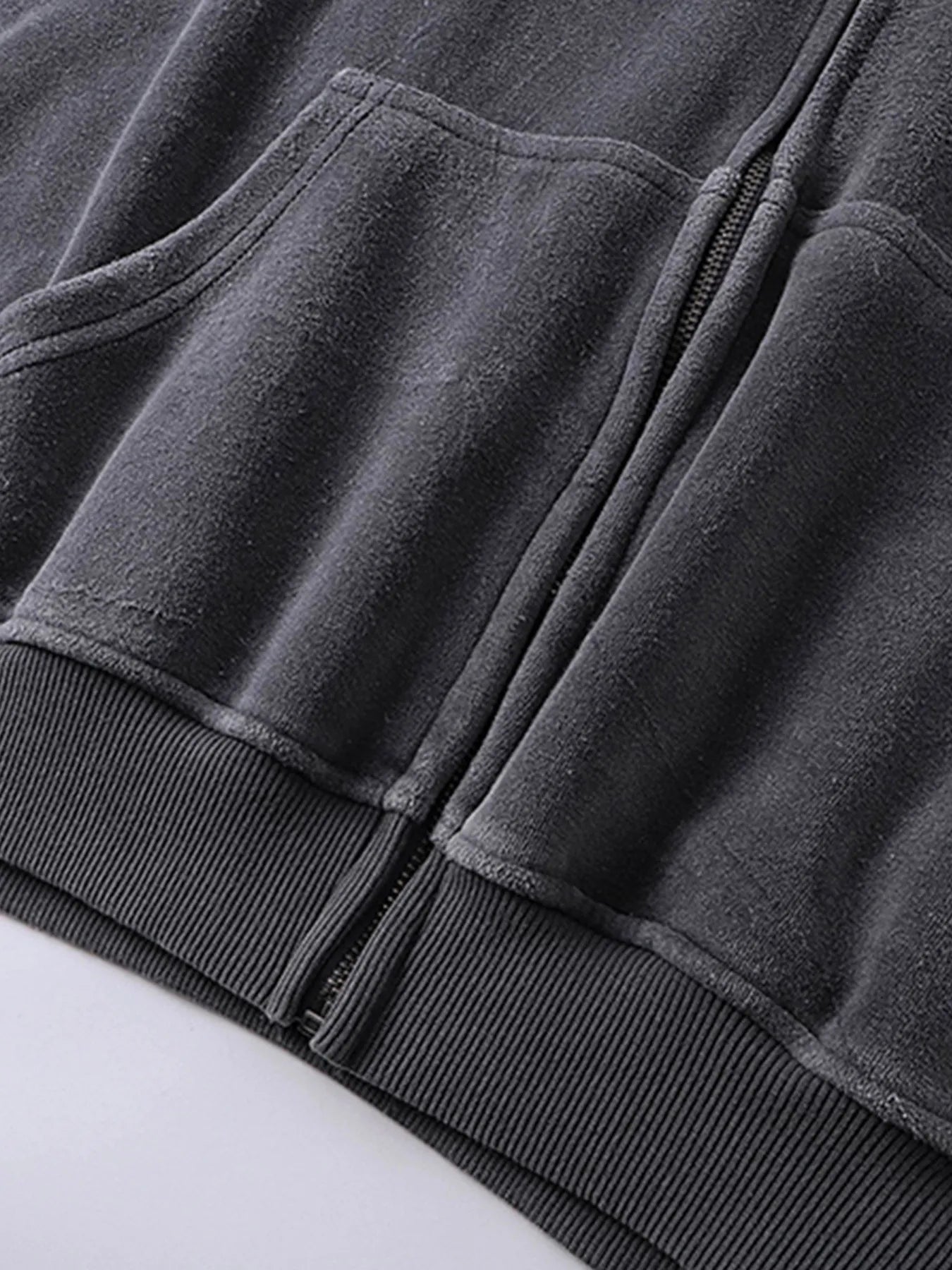 Men's Embroidered Detail Zip Up Hoodie - Velora