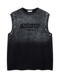 Men's Embroidered Round Neck Tank Top - Velora Luxury Fashion